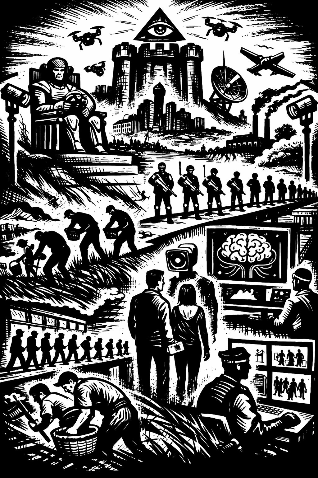 AI-generated illustration of the feudal states of AI