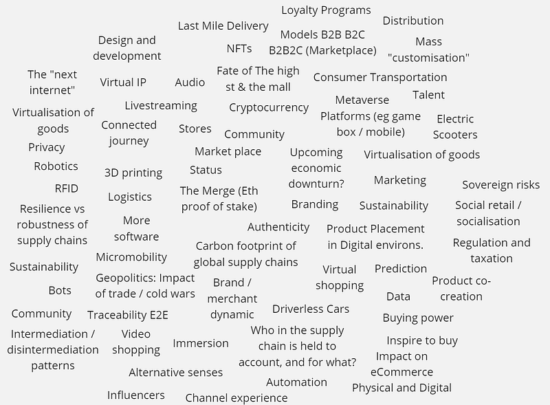 Figure 2.1 — the cloud of words related to the future of retail.